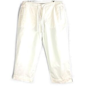 Chaus white cropped Summer nautical drawstring pants